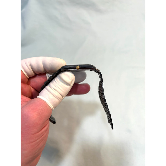 Vintage Seiko 7N39 5A29 Men's Slim Tank Watch Two Tone Black and Gold. Runs Well - Picture 7 of 10